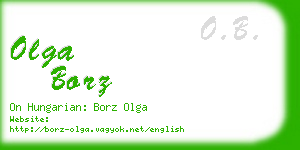 olga borz business card